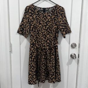 Leopard skater dress XL Unique Vintage sm wardrobe